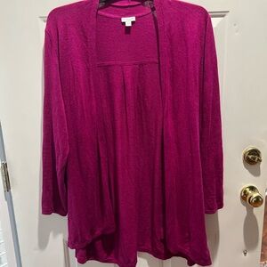 J. Jill Fuchsia Open Front Cardigan